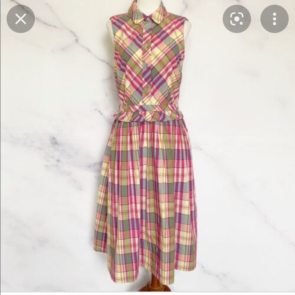 4x HP 🎉 J. Crew Collared Plaid A-line Cotton Shirtdress AK242 Sold Out